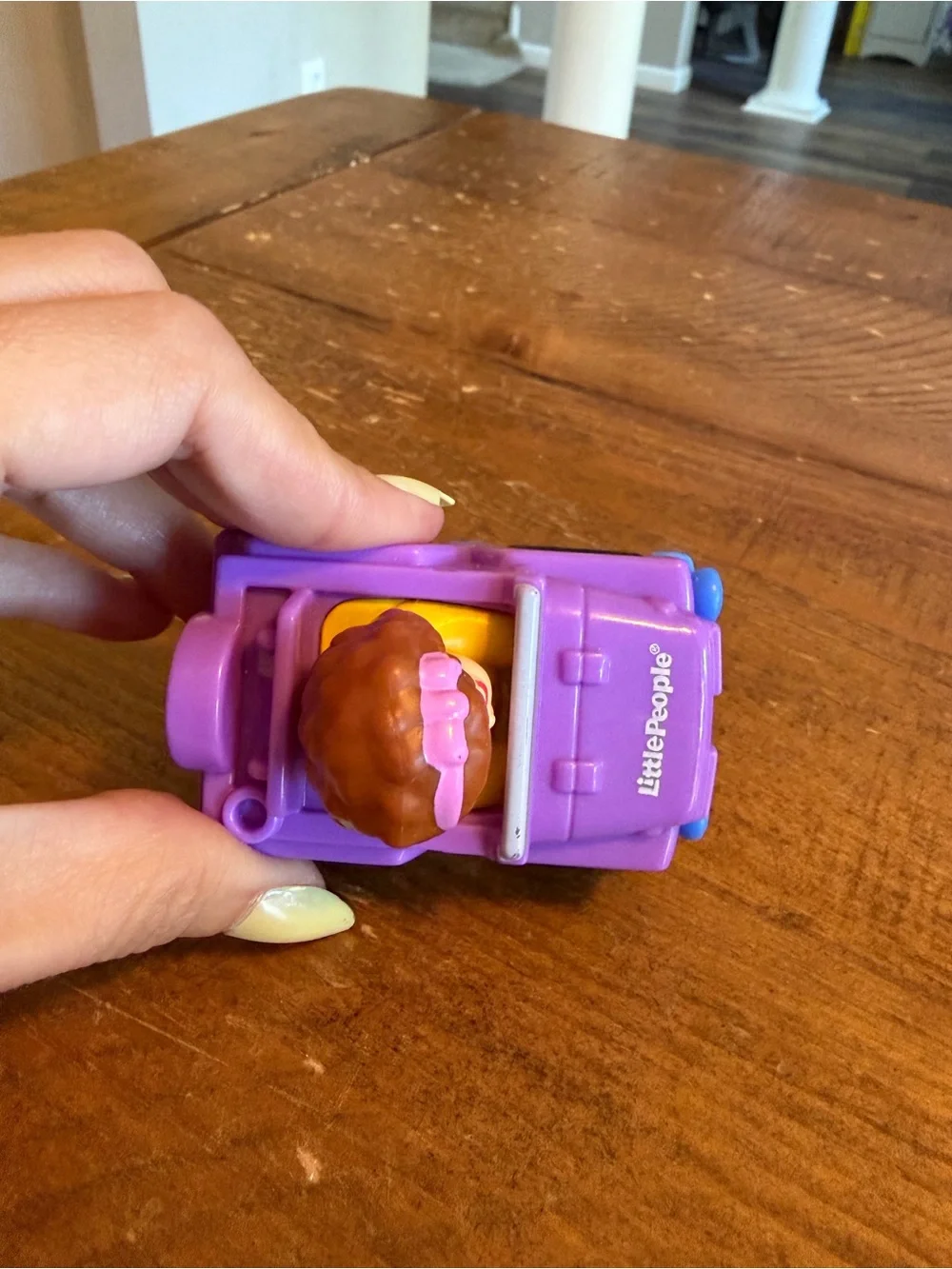 Fisher Price Little People purple jeep Maggie wheelie as is